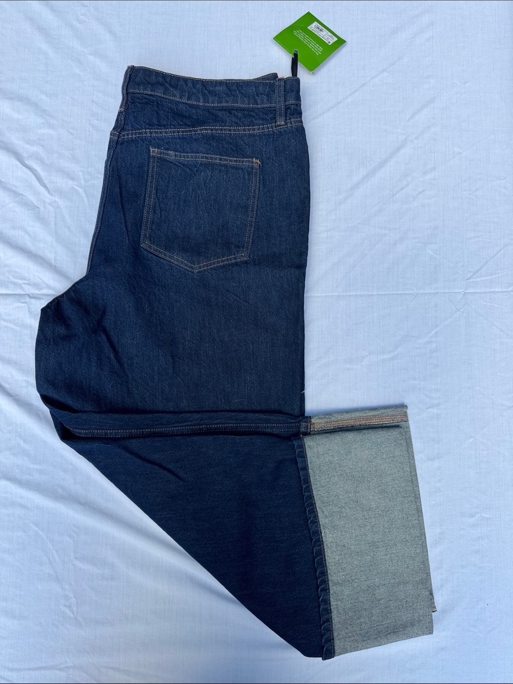 kate spade rigid , big cuff cropped Dark Indigo Jeans